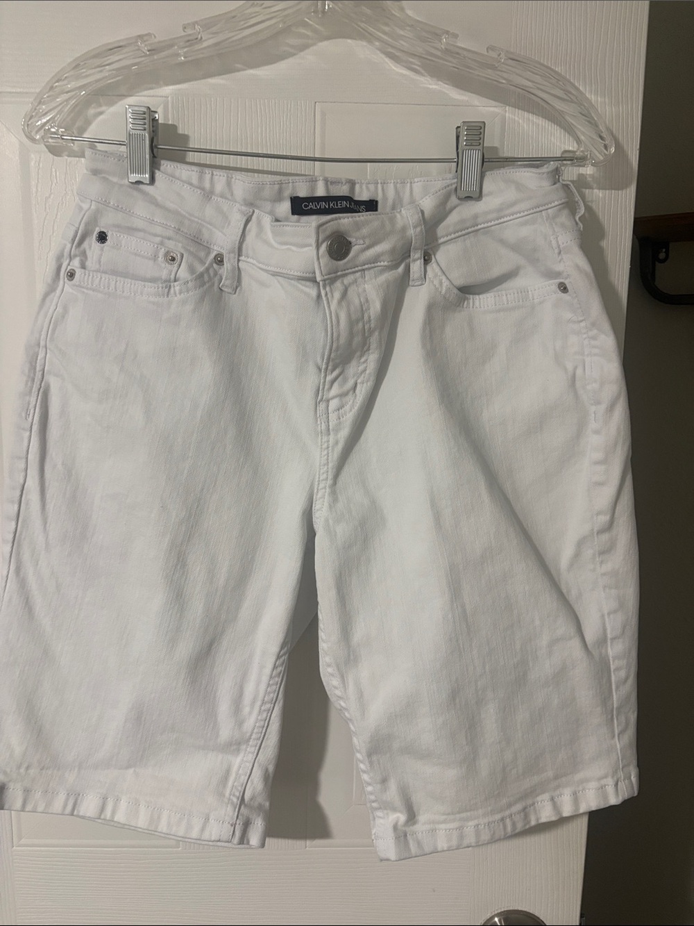 Calvin Klein White Women's Denim Bermuda Shorts Sz 8
